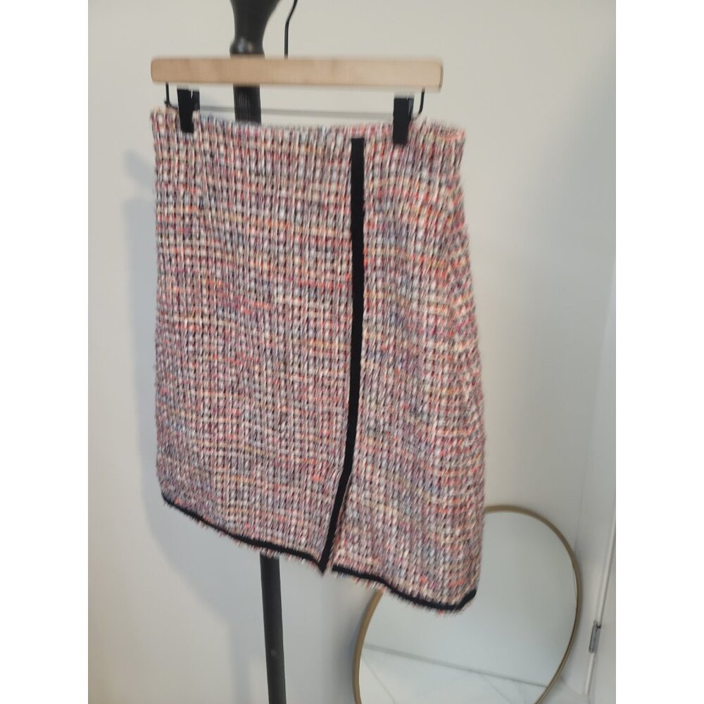 The Fold London Skirt Women Size UK 12 Cream Black White Tweed Career Office